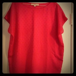 Loft small women's pink polka blouse.